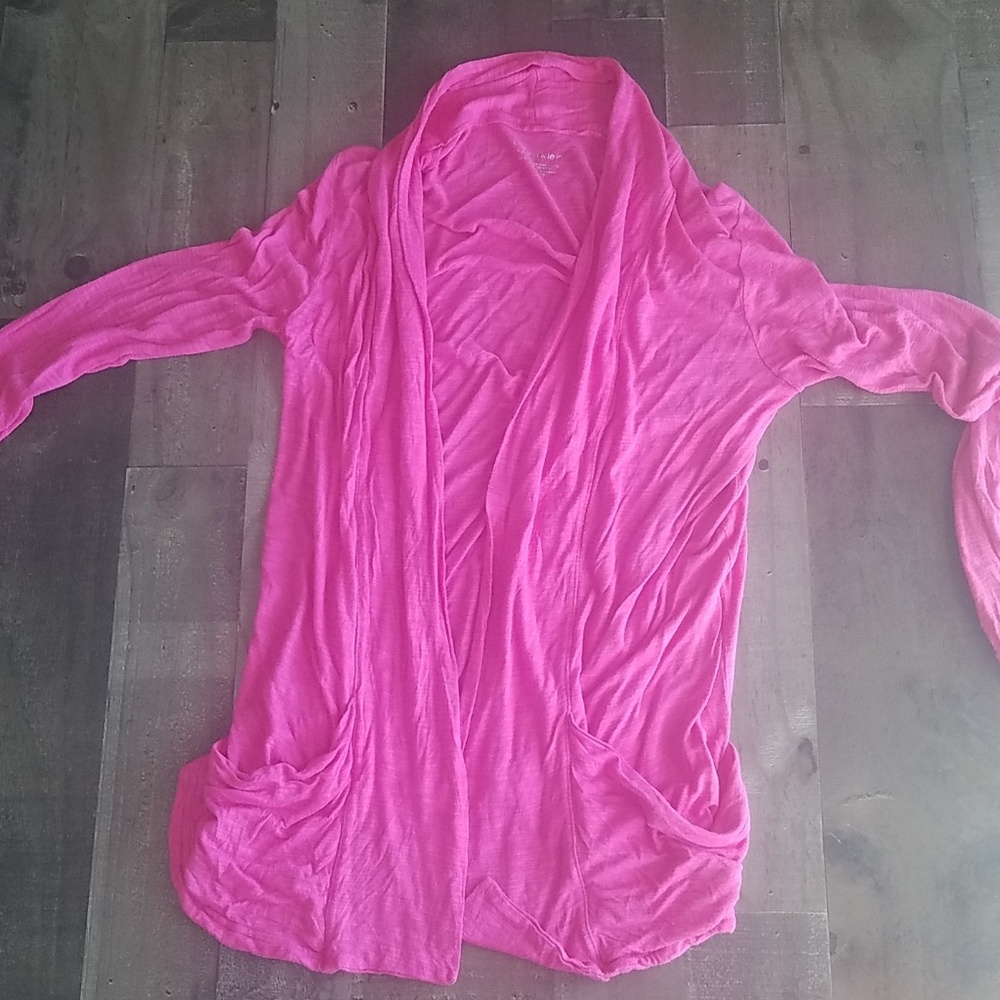 Calvin Klein pink flowy long sleeve cardigan